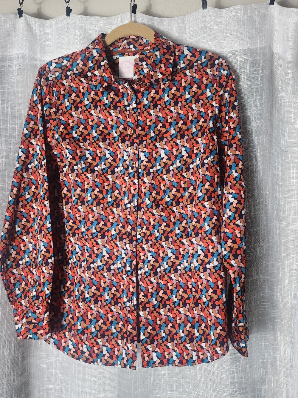 Brooks Brothers Women's Button-Down Shirt - Multi-Color Heart Print
